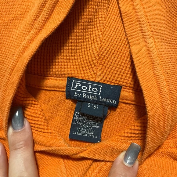 Polo by Ralph Lauren Kids Orange Sweatshirt Hoodie embroidered - Picture 6 of 6